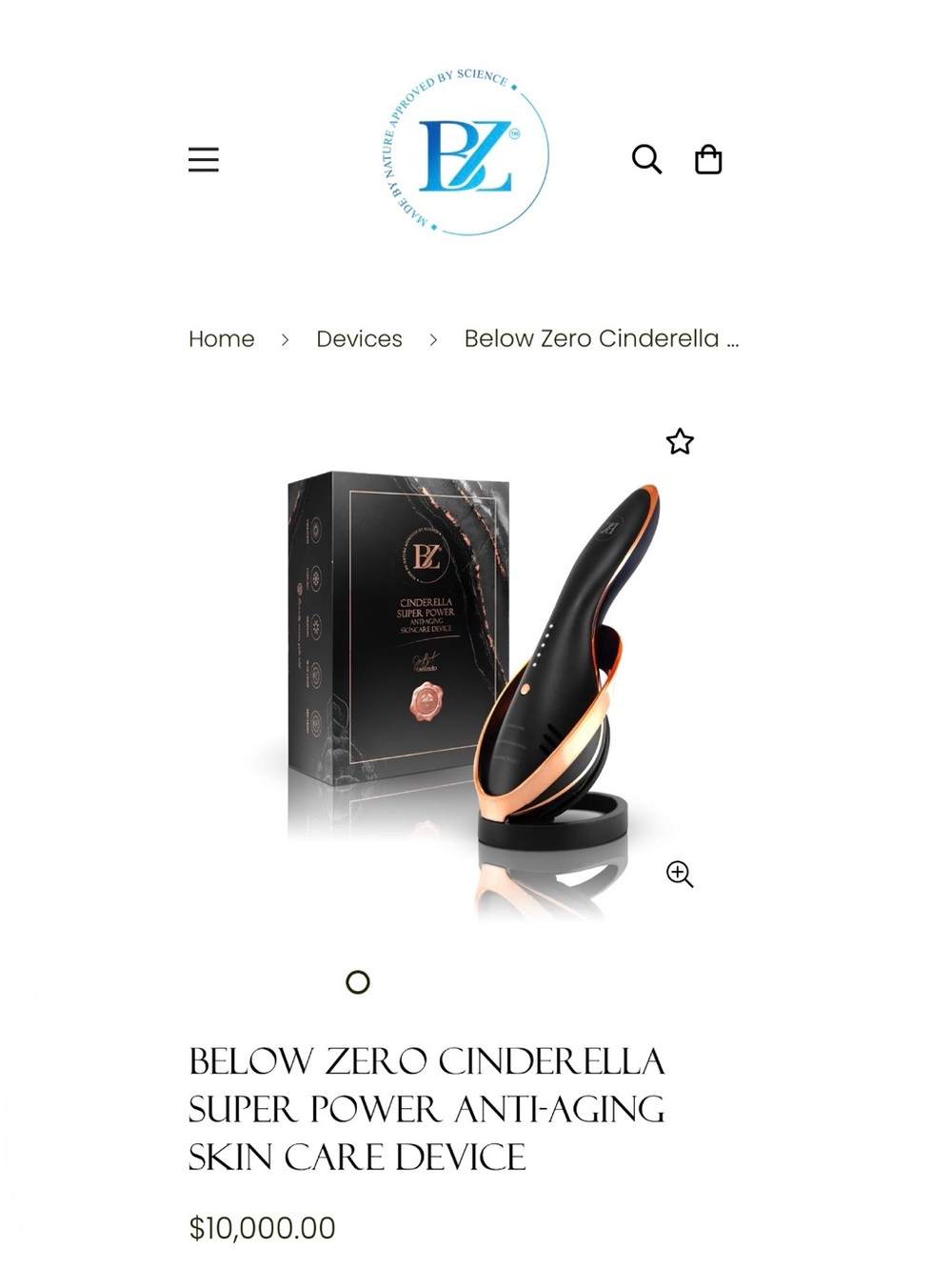 Below Zero Cinderella Anti-Aging Device by BZ - Black with Rose Gold Trim